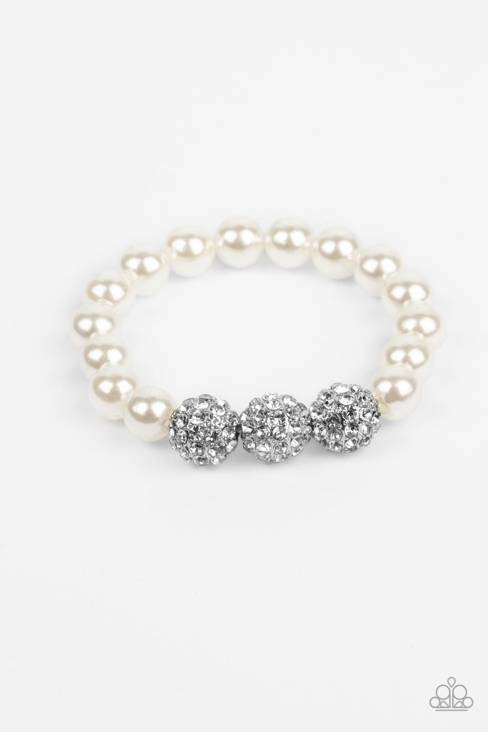 Paparazzi Accessories - Breathtaking Ball - White bracelet