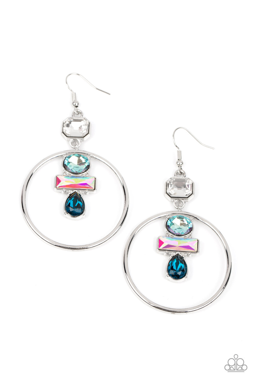 Paparazzi Accessories - Geometric Glam - Blue earrings