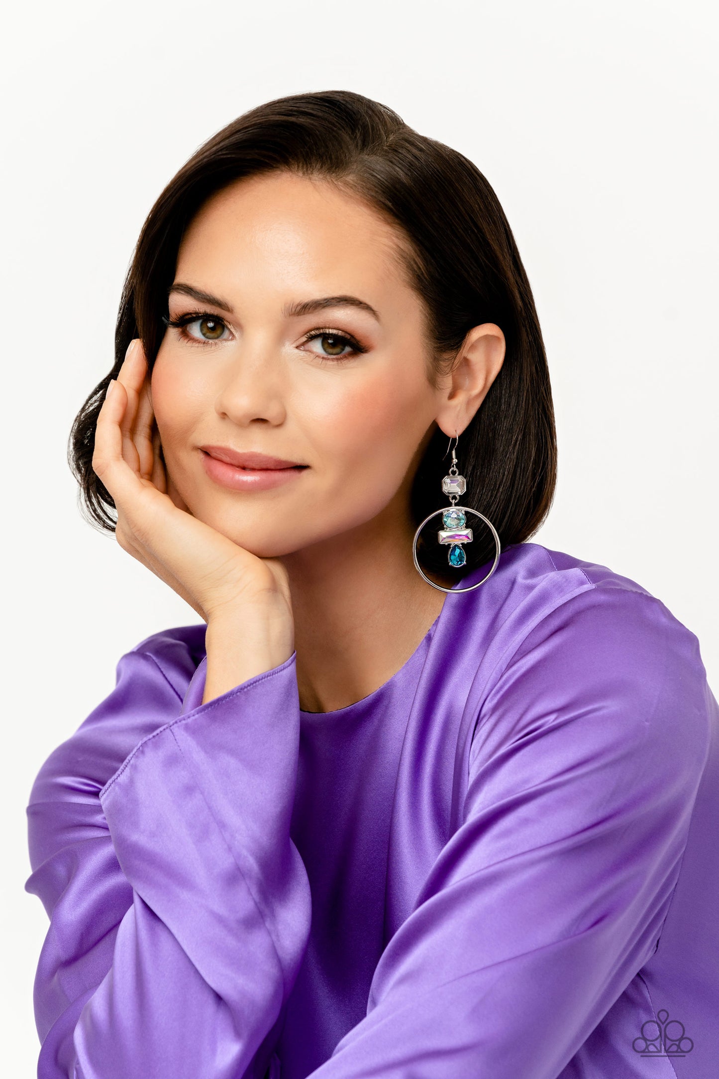 Paparazzi Accessories - Geometric Glam - Blue earrings