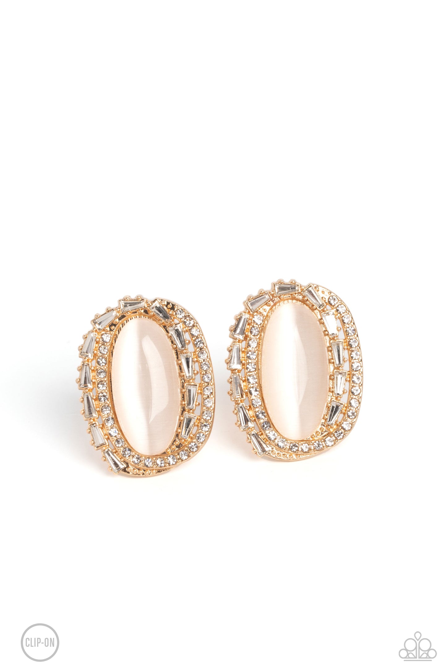 Paparazzi Accessories - Shimmery Statement - Gold earrings
