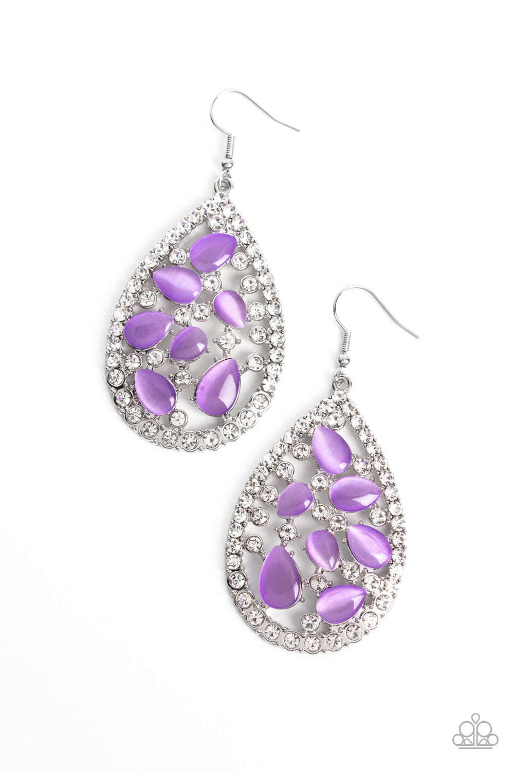 Paparazzi Accessories - Cats Eye Class - Purple earrings