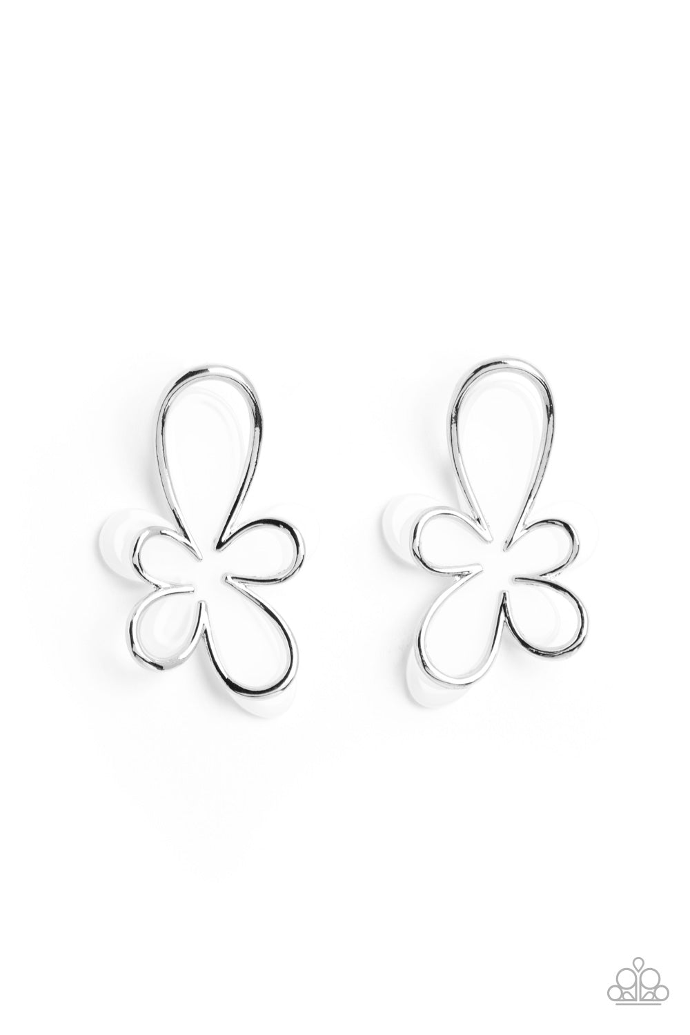 Paparazzi Accessories Glimmering Gardens - White earrings