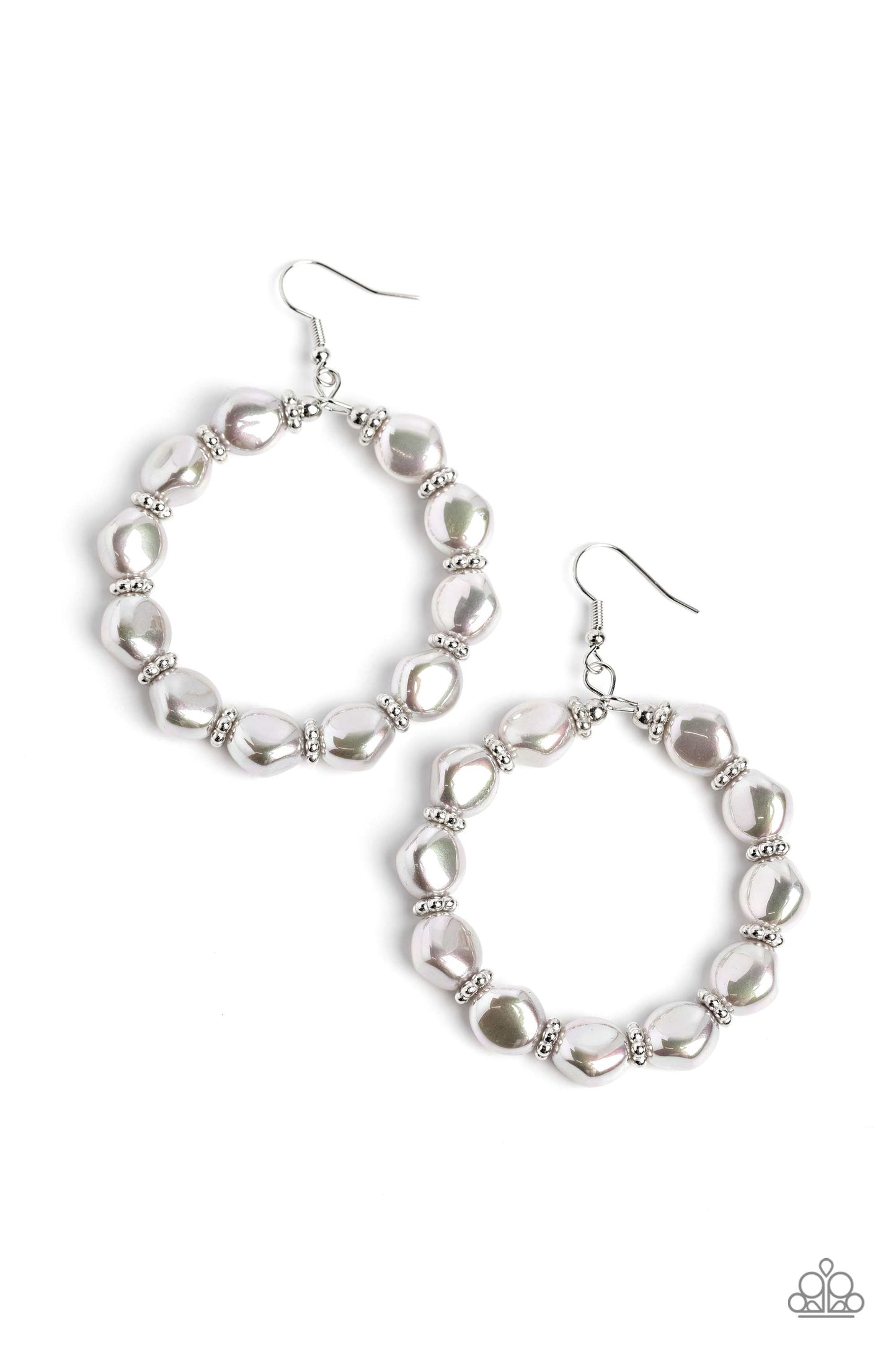 PaparazzinAccessories - The PEARL Next Door - Silver earrings