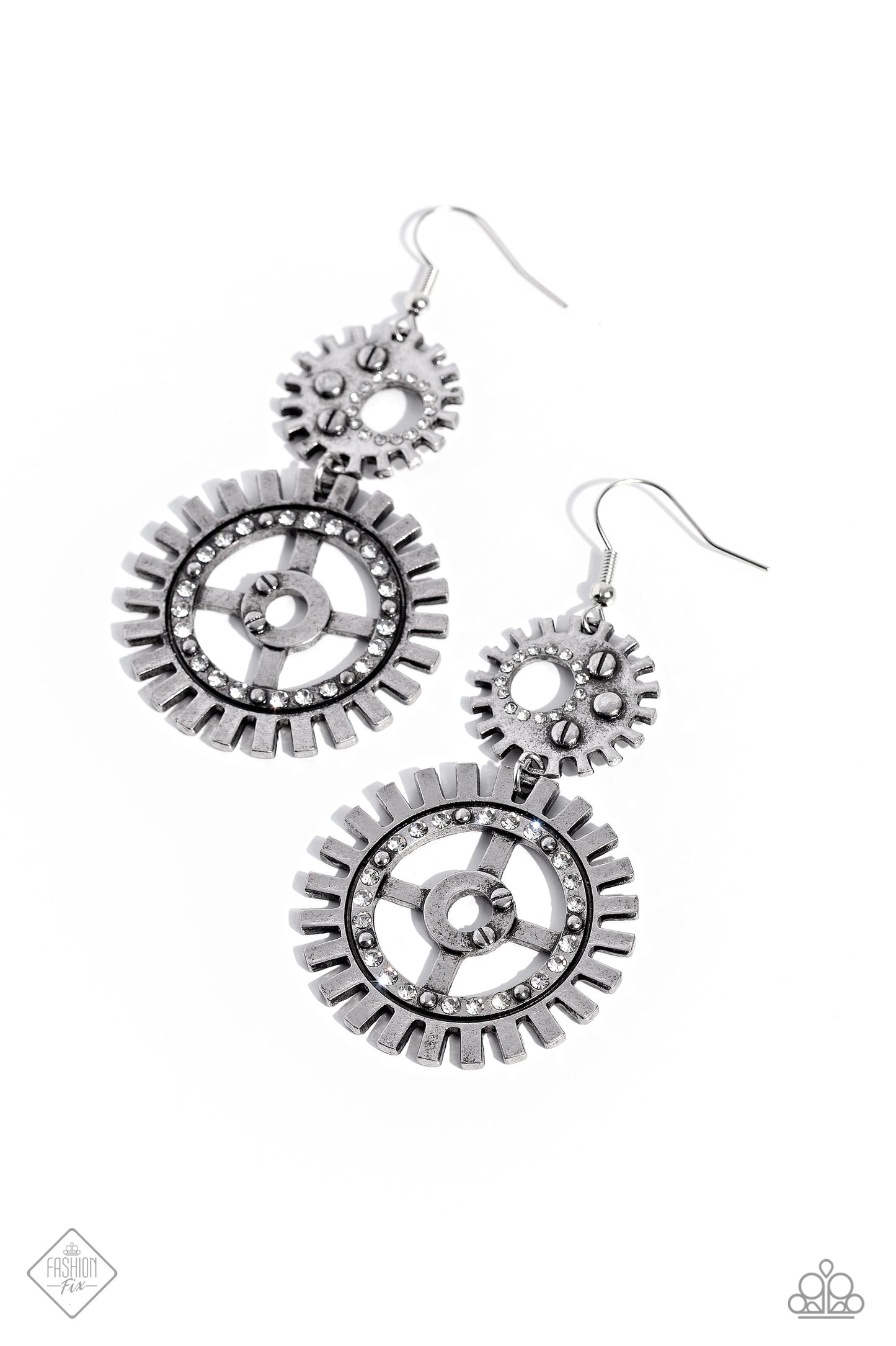 Paparazzi Accessories - I Have a STEAMPUNK - White earrings