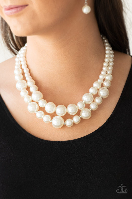 Paparazzi Accessories - The More The Modest - White necklace