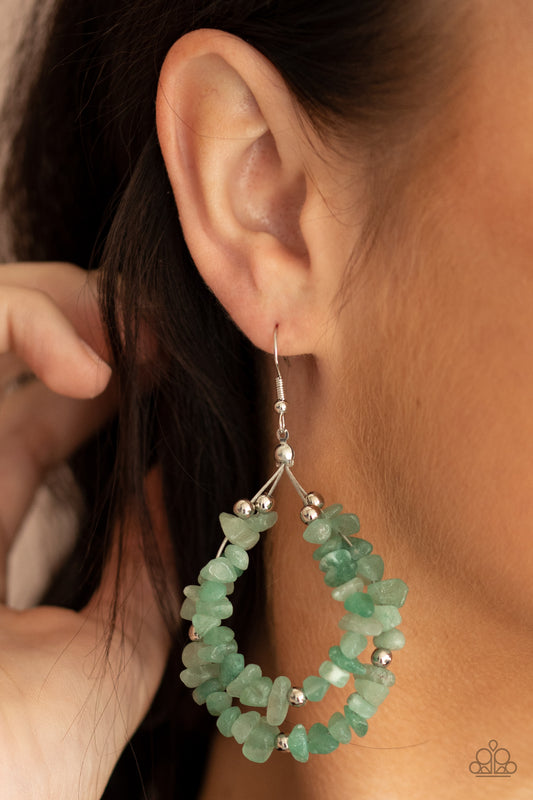 Paparazzi Accessories - Canyon Rock Art - Green earrings