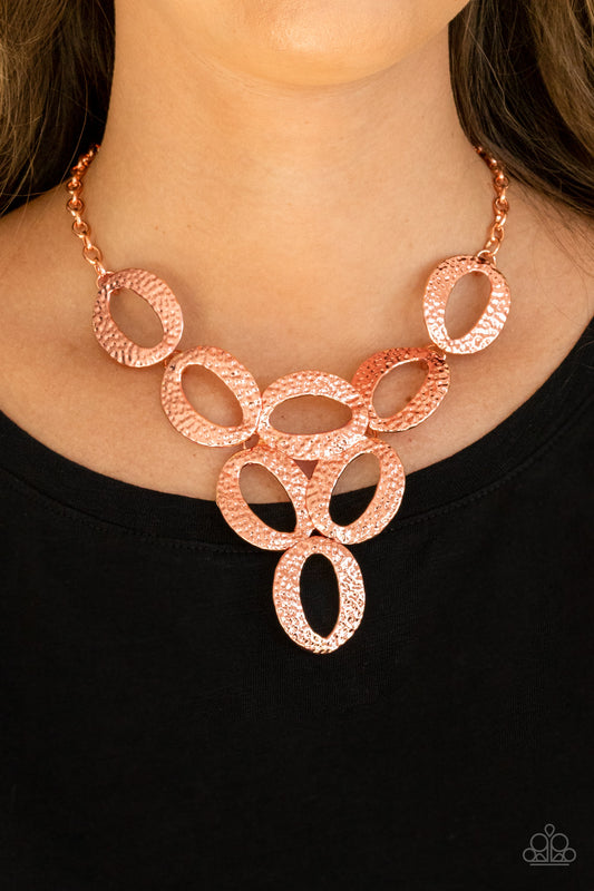 Paparazzi Accessories- OVAL The Limit - Copper necklace