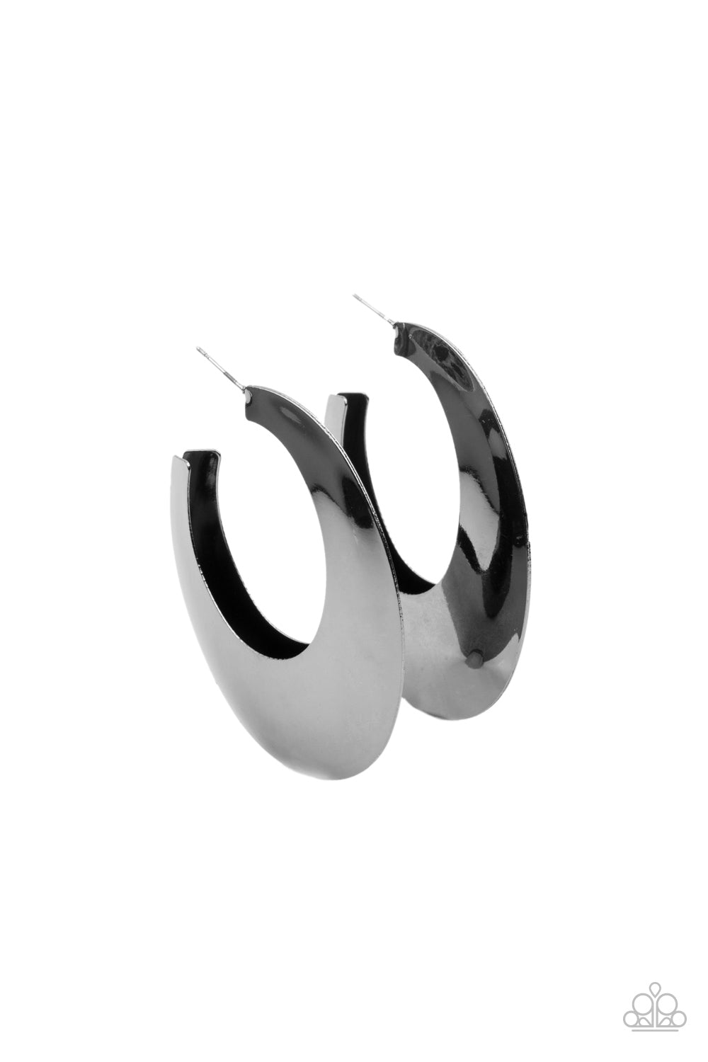 Paparazzi Accessories - Going OVAL-board - Black earrings