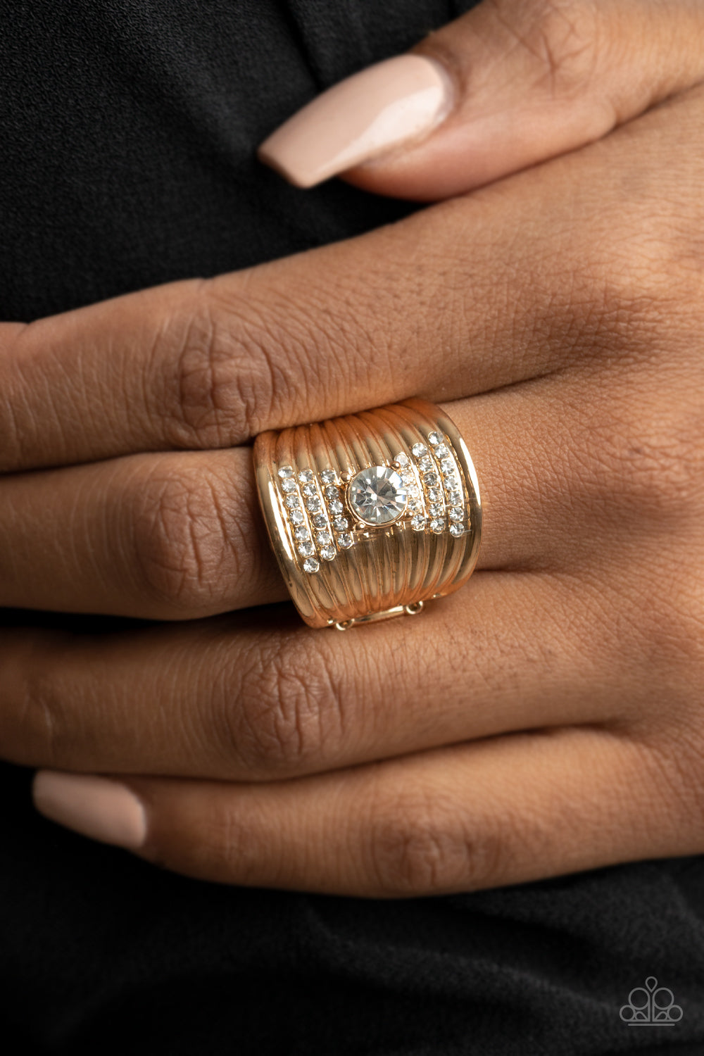 Paparazzi Accessories - Crystal Corsets - Gold ring