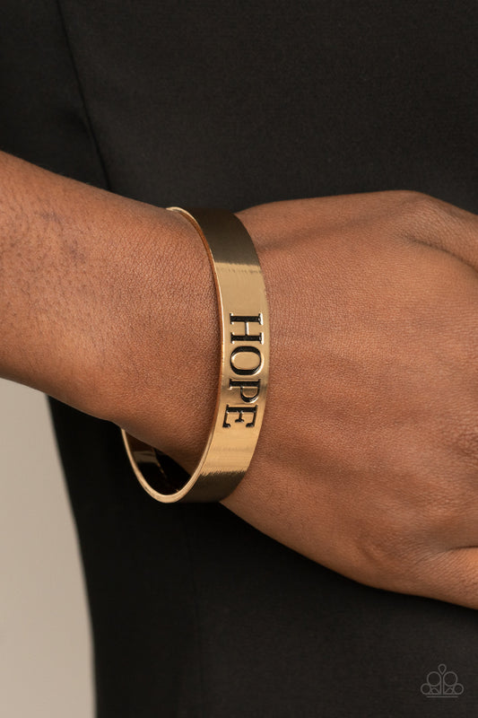 Paparazzi Accessories - Hope Makes The World Go Round - Gold Bracelet