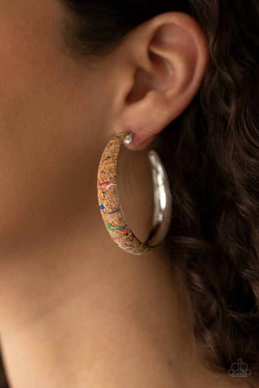 Paparazzi Accessories - A CORK In The Road - Multi earrings