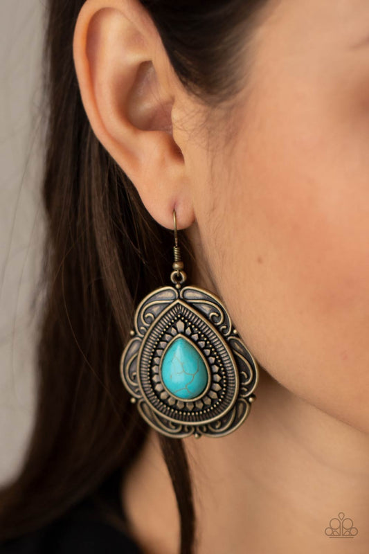 Paparazzi Accessories - Southwestern Soul - Brass earrings