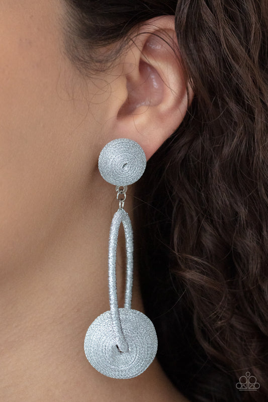 Paparazzi Accessories - Social Sphere - Silver earrings