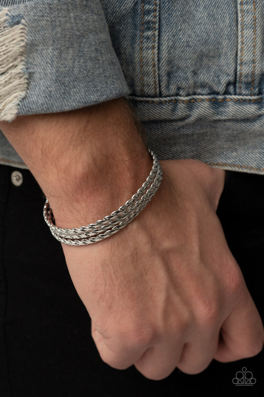 Paparazzi Accessories - Line of Scrimmage - Silver bracelet