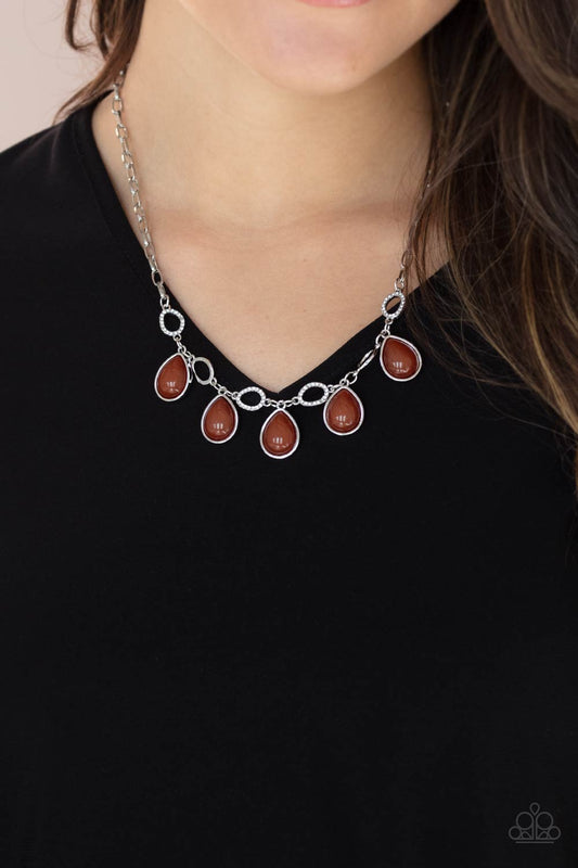 paparazzi Accessories - Majestically Mystic - Brown necklace