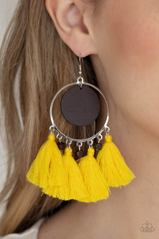 Paparazzi Accessories - Yacht Bait - Yellow earrings