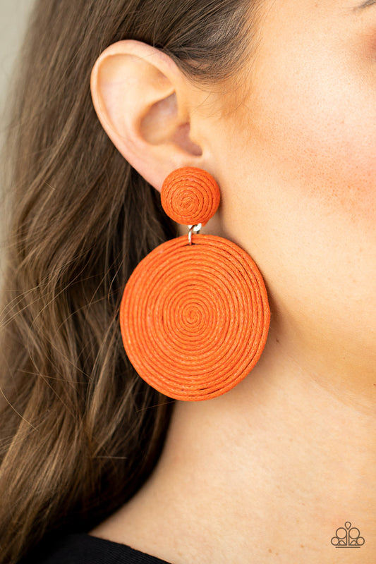 Paparazzi Accessories - Circulate The Room - Orange earrings