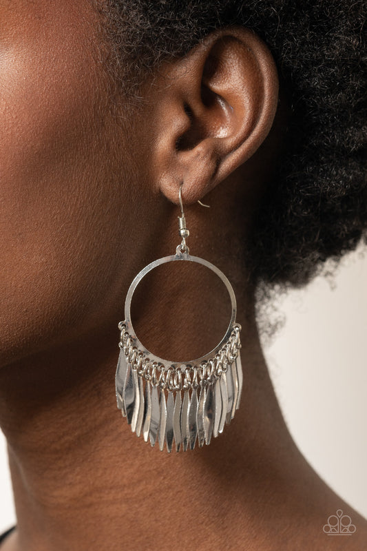 Paparazzi Accessories- Radiant Chimes - Silver earrings