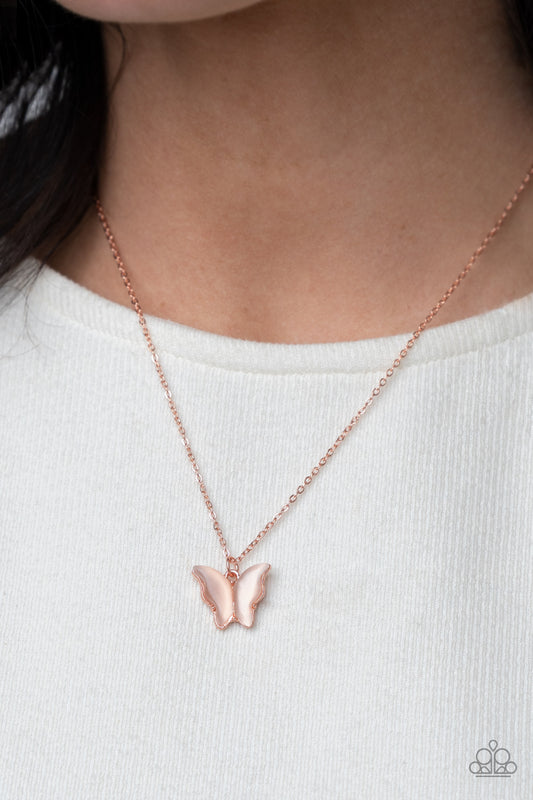 Paparazzi Accessories - Butterfly Prairies - Copper necklace