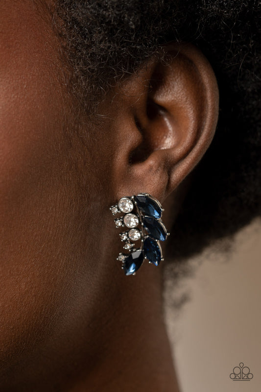 Paparazzi Accessories - Flawless Fronds - Blue earrings