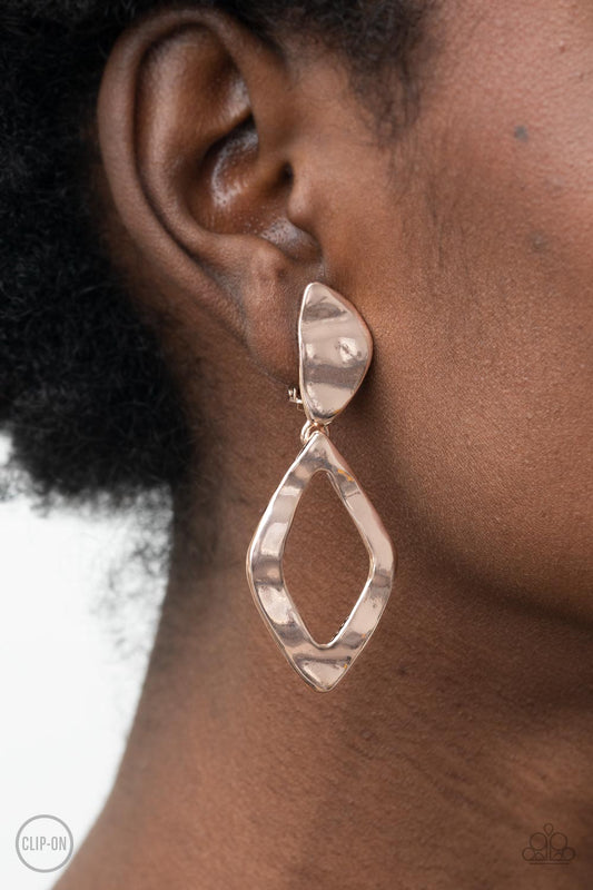 Paparazzi Accessories - Industrial Gallery - Rose Gold earrings
