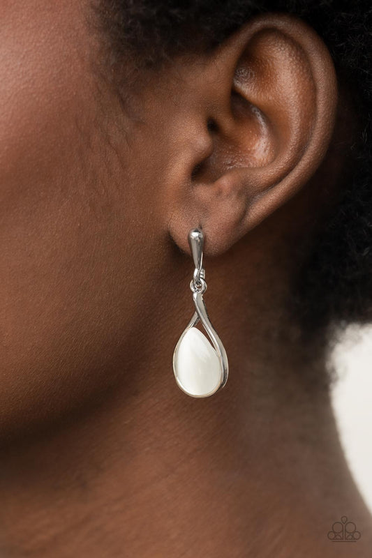 Paparazzi Accessories - Pampered Glow Up - White earrings