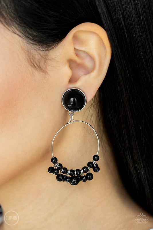 Paparazzi Accessories - Cabaret Charm - Black earrings