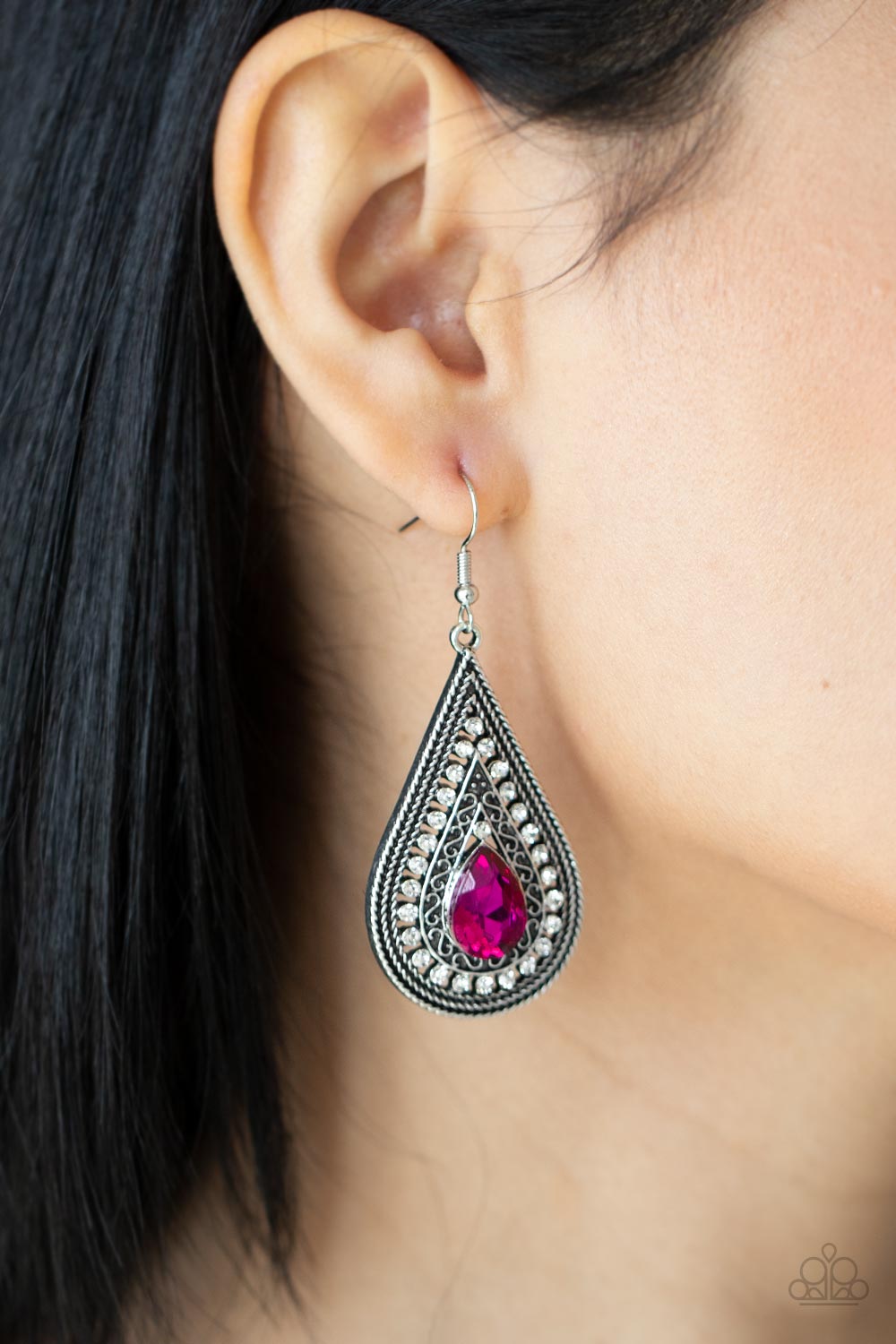 Paparazzi Accessories - Metro Masquerade - Pink earrings