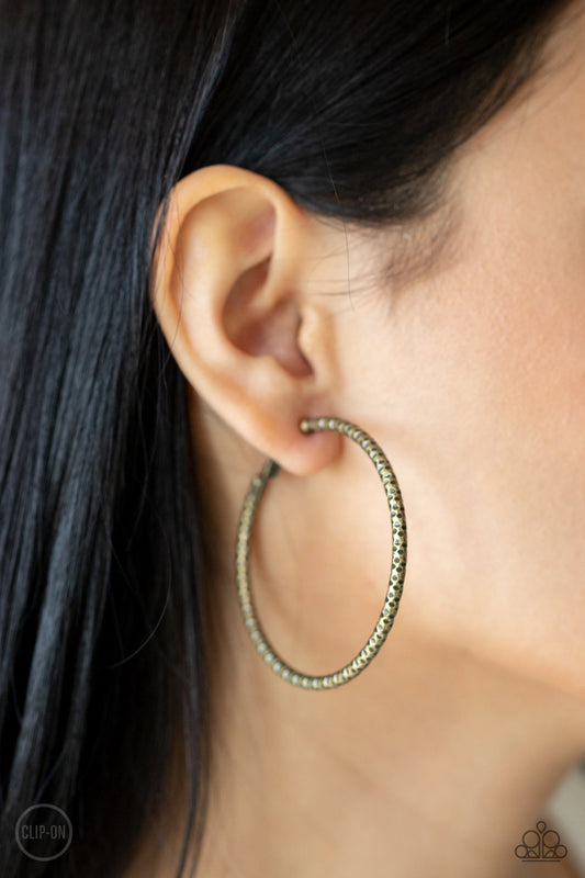 Paparazzi Accessories - Subtly Sassy - Brass earrings