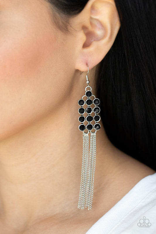 Paparazzi Accessories - Tasteful Tassel - Black earring