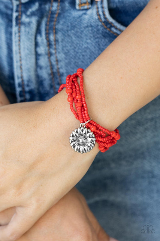 Paparazzi Accessories - Badlands Botany - Red bracelet