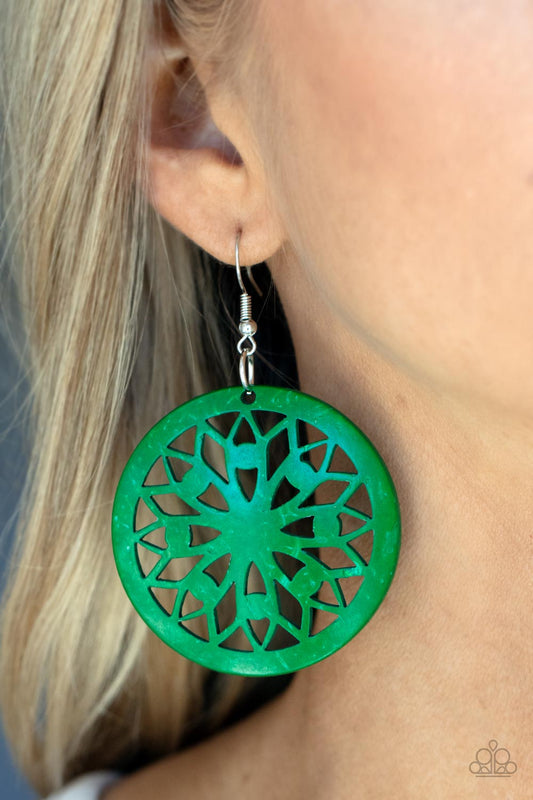 Paparazzi Accessories - Ocean Canopy - Green earrings