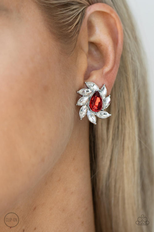 Paparazzi Accessories - Sophisticated Swirl - Red earrings