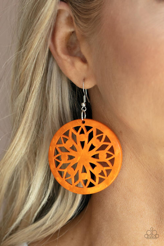 Paparazzi Accessories - Ocean Canopy - Orange earrings