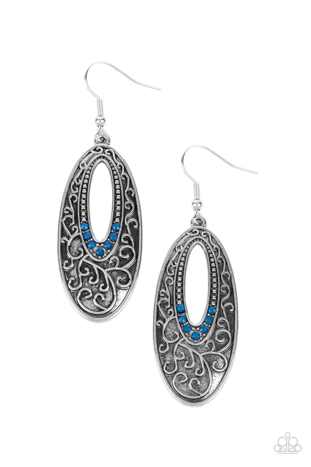 Paparazzi Accessories - Fairytale Flora - Blue earrings