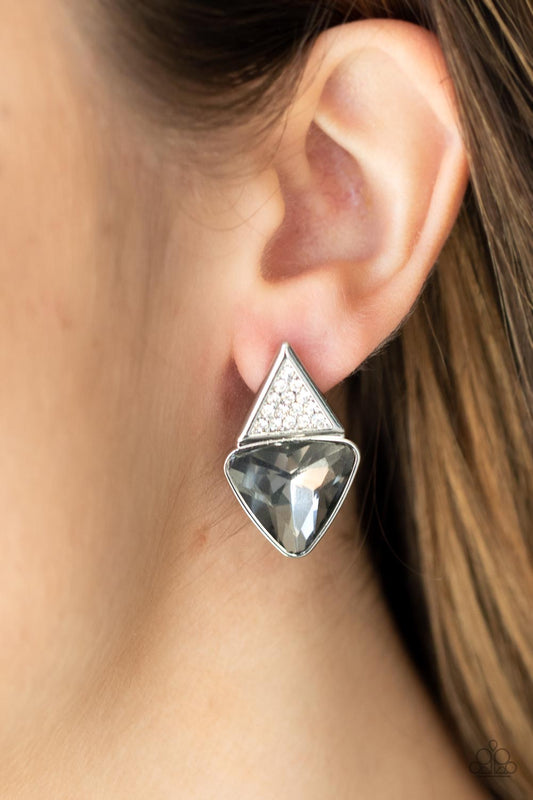 Paparazzi Accessories - Risky Razzle - Silver earrings
