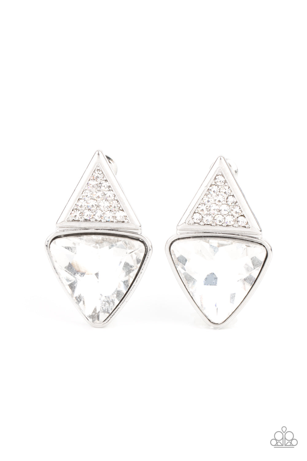 Paparazzi Accessories -Risky Razzle - White earrings