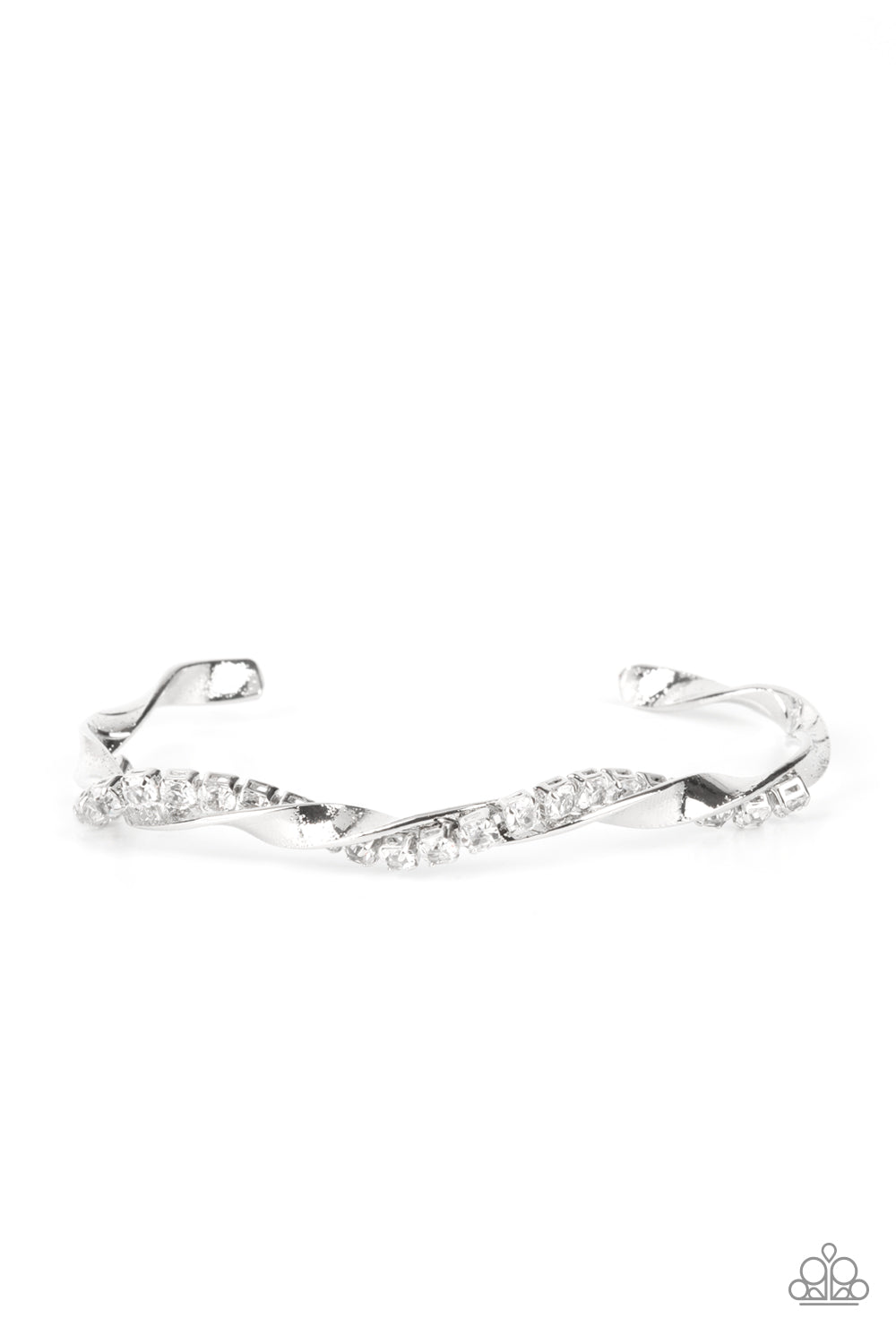 Paparazzi Accessories - Twisted Twinkle - White bracelet