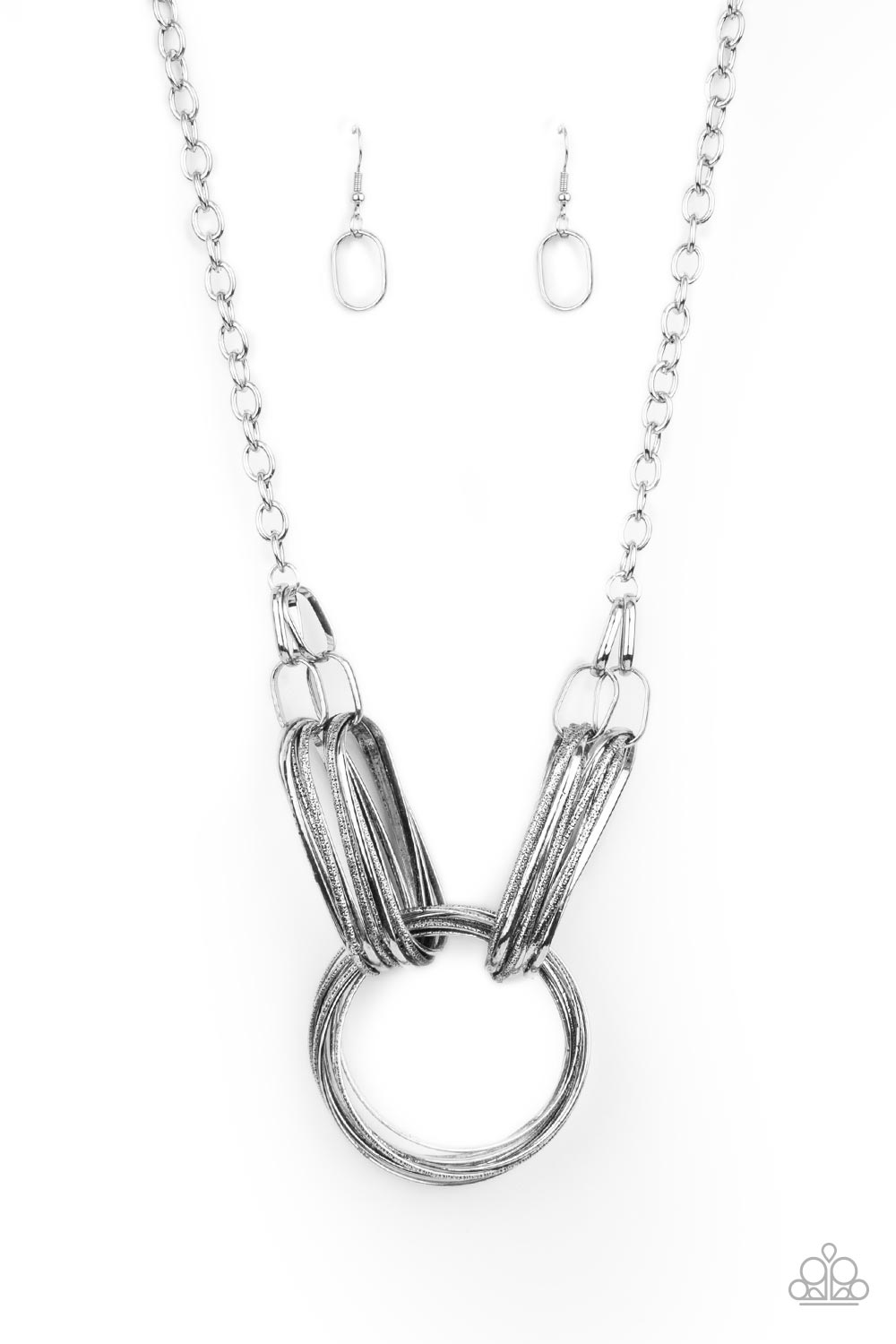 Paparazzi Accessories - Lip Sync Links - Silver necklace