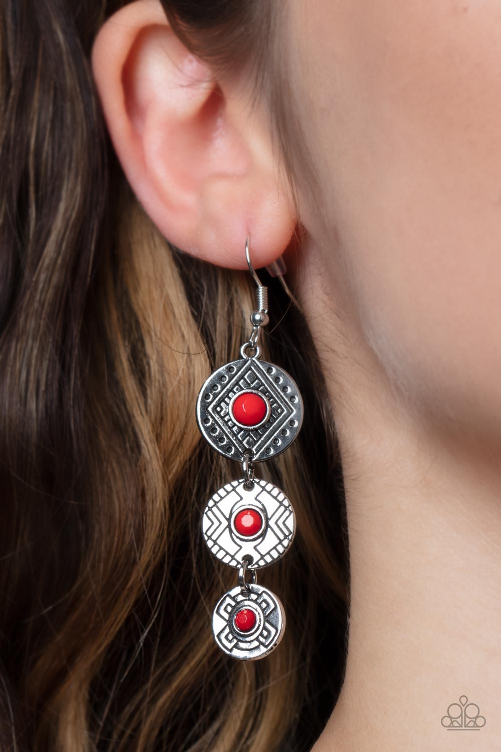 Paparazzi Accessories - Totem Temptress - Red earrings