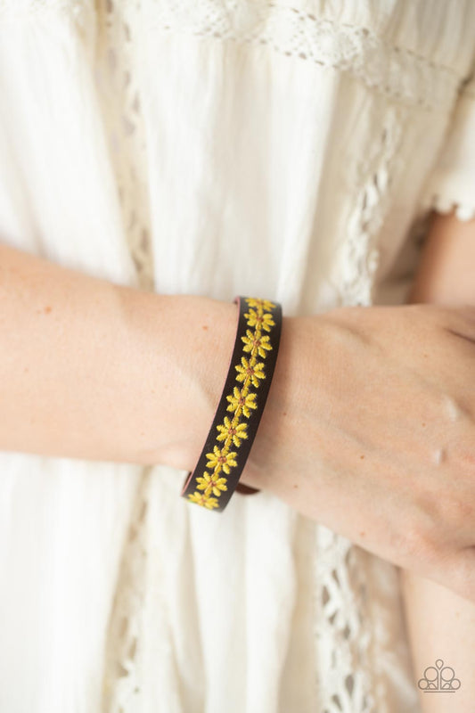 Paparazzi Accessories - Wildflower Wayfarer - Yellow bracelet