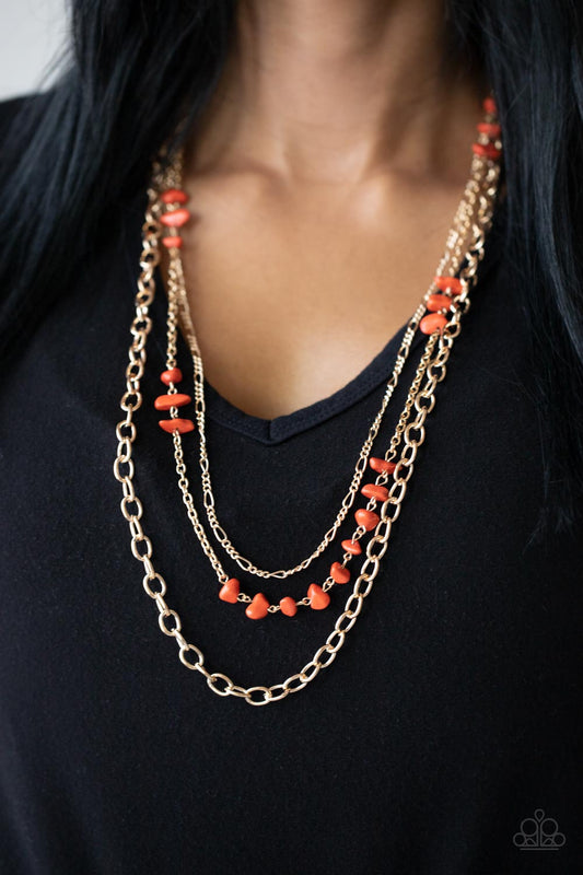 Paparazzi Accessories - Artisanal Abundance - Orange necklace