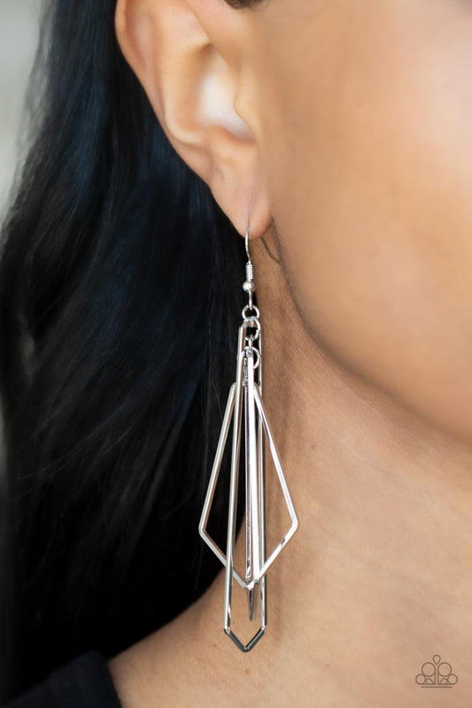 Paparazzi Accessories - Shape Shifting Shimmer - Silver earrings