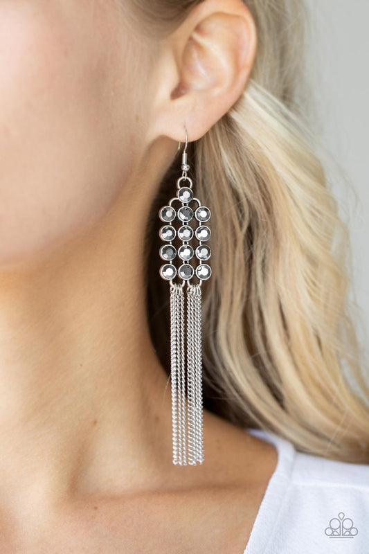 Paparazzi Accessories - Tasteful Tassel - Silver earrings