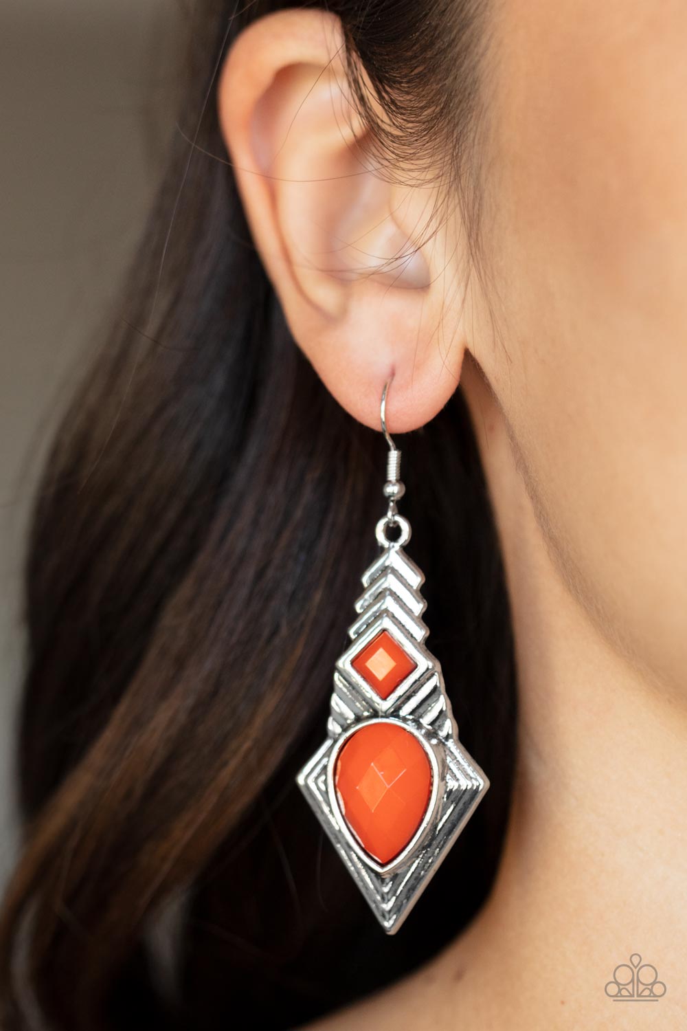 Paparazzi Accessories - Stylishly Sonoran - Orange Earrings