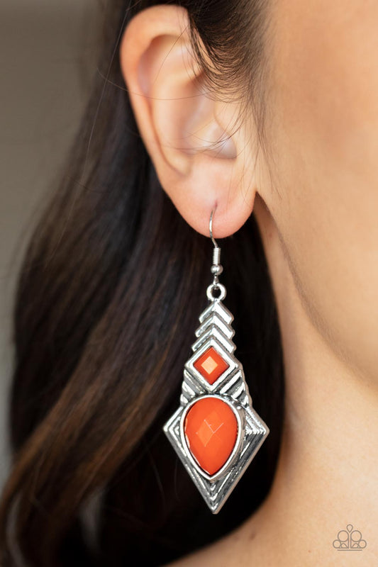 Paparazzi Accessories - Stylishly Sonoran - Orange Earrings