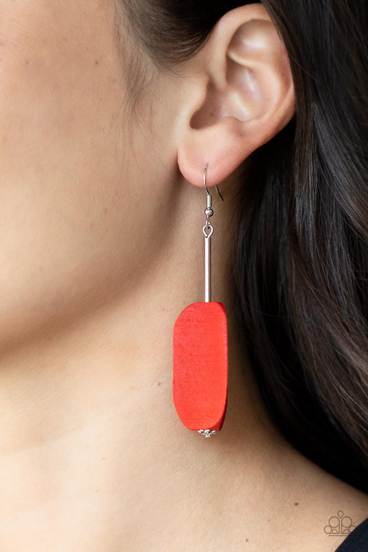 Paparazzi Accessories - Tamarack Trail - Red earrings