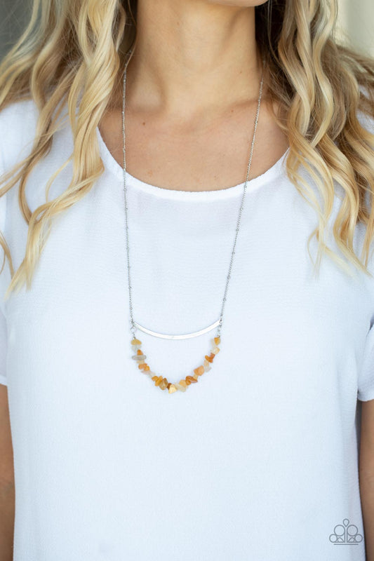 Paparazzi Accessories - Pebble Prana - Yellow necklace