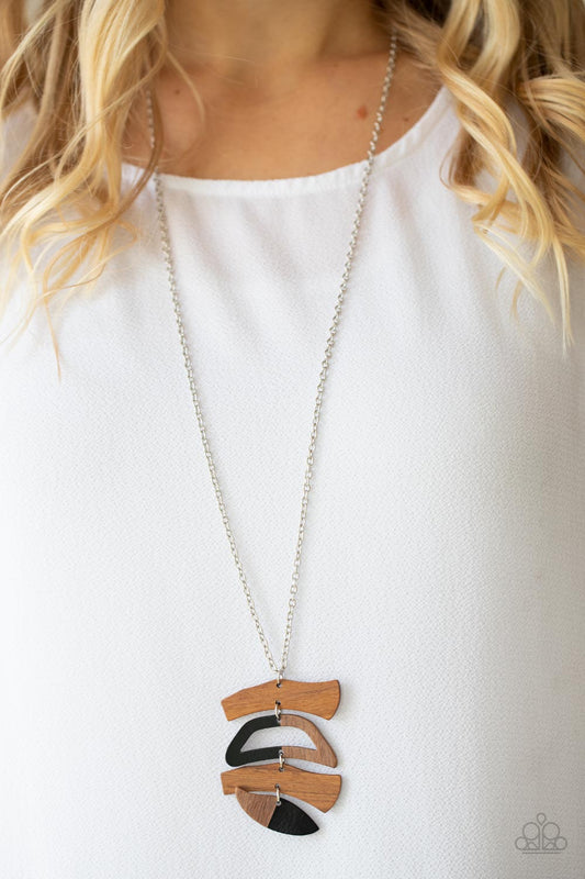 Paparazzi Accessories - A WOODWORK In Progress - Black necklace