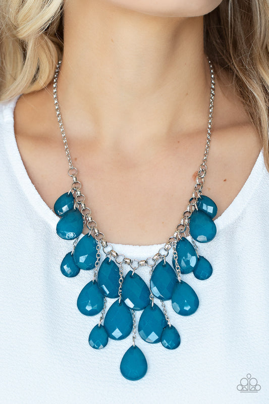 Paparazzi Accessories - Front Row Flamboyance - Blue necklace